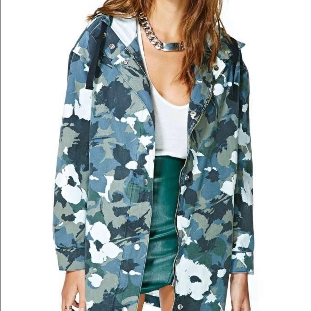 Summer floral camo parka jacket